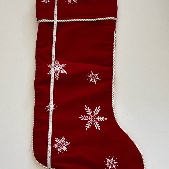 Red Holiday Stocking with Snowflake Design - Picture 5 of 5